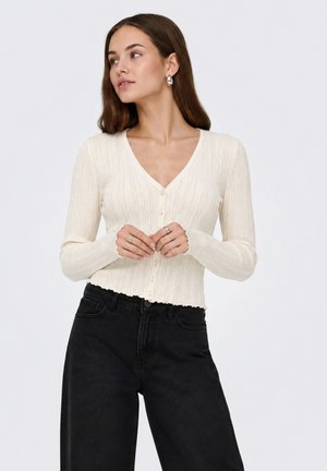 ONLY, ONLALOHA LS POINTEL V-NECK CARDI CC KNT - Cardigan - panna