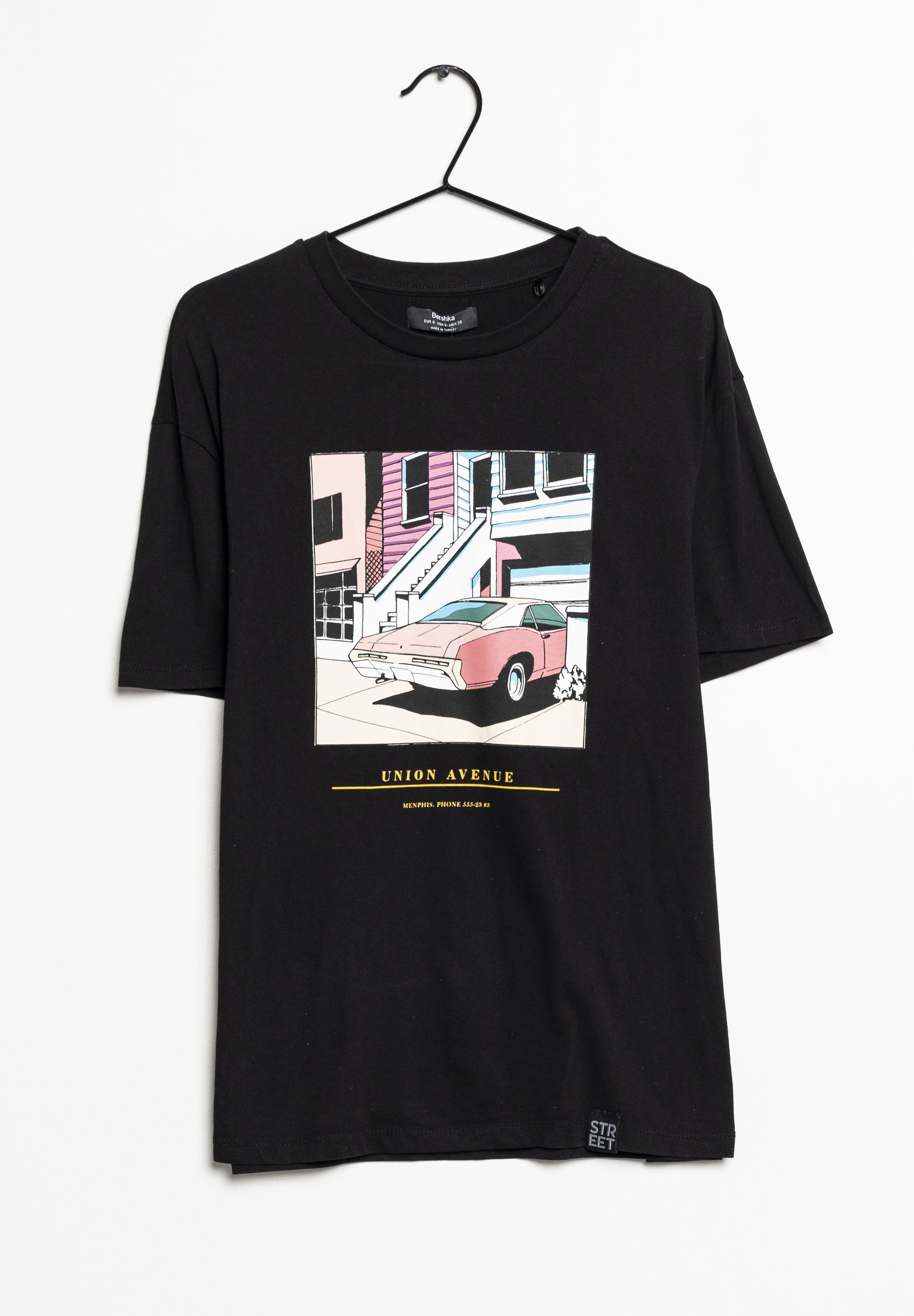 Bershka Print T-shirt black (Pre-owned) Zalando