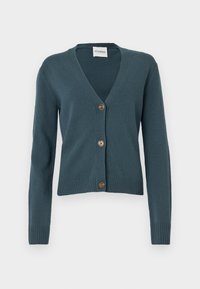 V NECK CARDIGAN - Kardigan - graphite blue
