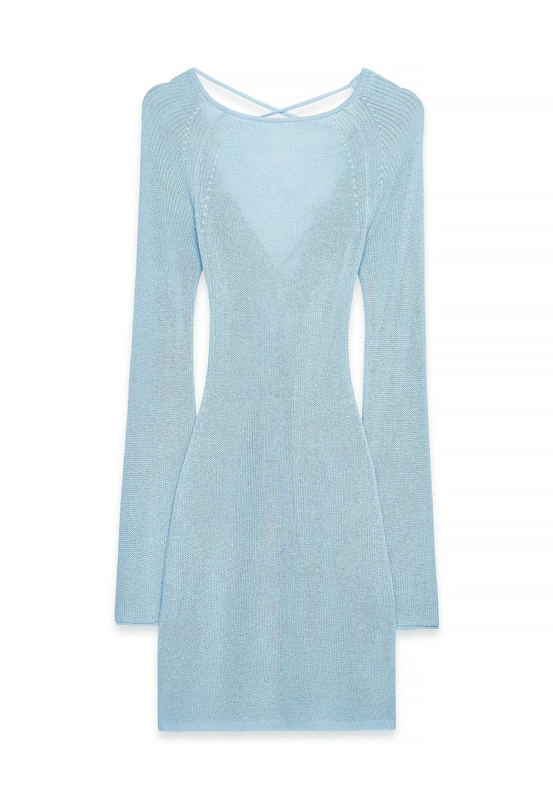 NA-KD OPEN BACK LACE DETAIL - Jumper dress - dusty blue/blue - Zalando