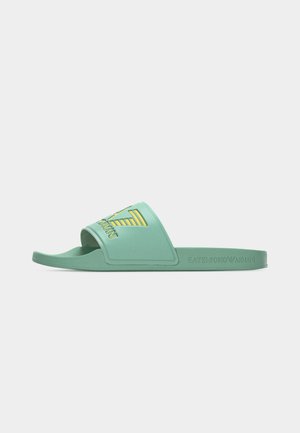 EA7 Emporio Armani VISIBILITY SLIPPER UNISEX - Μιουλ - mist green/yellow iris