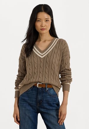 TEDURPH-LONG SLEEVE-PULLOVER - Striktrøje - adirondack heather/cream
