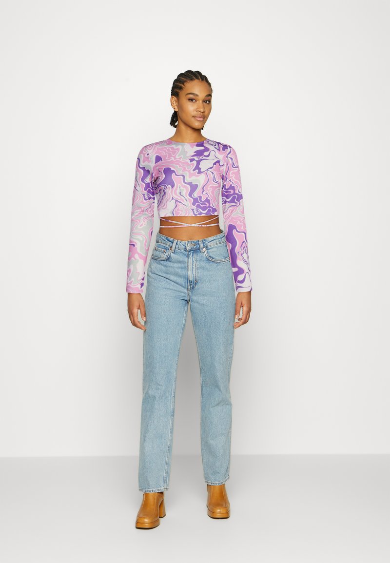 Damen T-Shirts | Nly by Nelly TIE Langarmshirt pink/white/schwarz - GJ06272 Damen T-Shirts | Nly by Nelly TIE Langarmshirt pink/white/schwarz - GJ06272