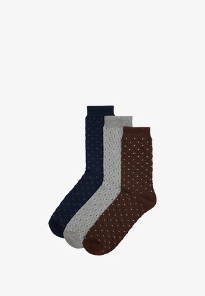 Ysabel Mora, PACK 3 CALCETINES TEXTURIZADOS HOMBRE ESTAMPADO LUNARES - Calcetines - brown