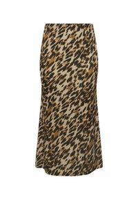 Yours Clothing LEOPARD PRINT - Jupe longue - brown