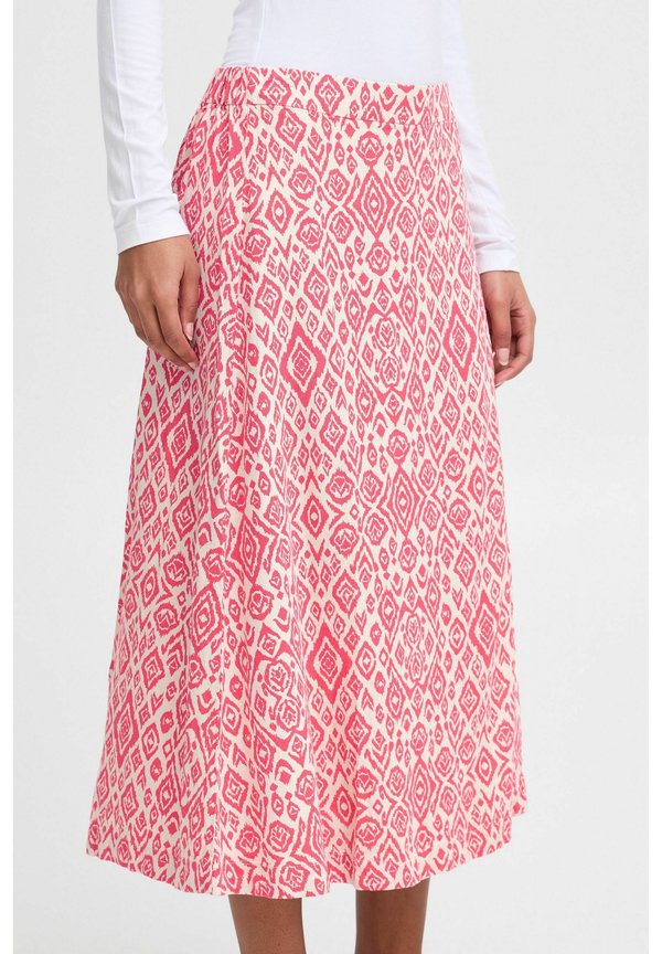 IHLINNO - A-line skirt - geranium diamond ikat2