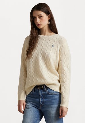 CABLE WOOL CASHMERE CREWNECK SWEATER - Strikkegenser - authentic cream