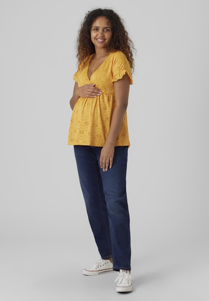 Mamalicious T-shirt print geel