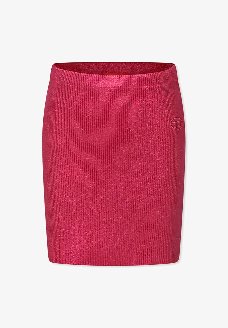 Gonna rossa a costine con una vestibilità aderente e una consistenza morbida. Caratterizzata da una vita larga e un piccolo logo sul lato.