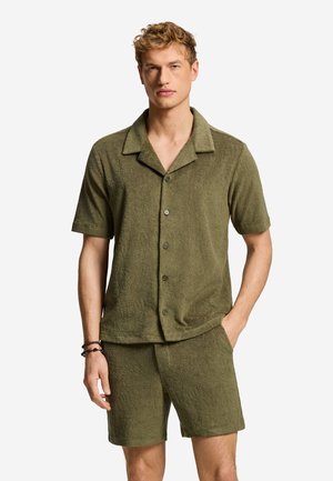 The Sunshine Brand, TED JACQUARD LEAVES - Pluus - green tropic leaves