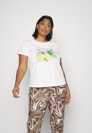 VMUMAFRANCIS TOP BOX - T-shirt print - snow white