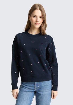 WITH EMBROIDERY - Sweatshirt - navy pink heart embroidery