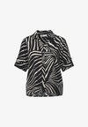 SHORT-SLEEVE BLOUSE WITH TURN-UP-DETAILS - Chemisier - black
