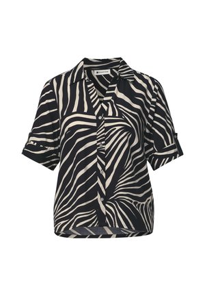 Street One, SHORT-SLEEVE BLOUSE WITH TURN-UP-DETAILS - Chemisier - black