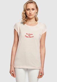 Merchcode MERRY CHRISTMAS AND HAPPY ALWAYS EXTENDED SHOULDER TEE - T-shirts print - pink