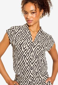 Friends Like These SHORT SLEEVE TEXTURED BUTTON FRONT - Camicia - black white