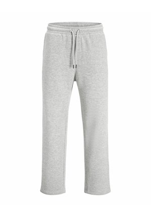 Graue Sweatpants aus weichem Material, mit einem Kordelzugbund, geradem Beinverlauf und schlichter Verarbeitung ohne Taschen.