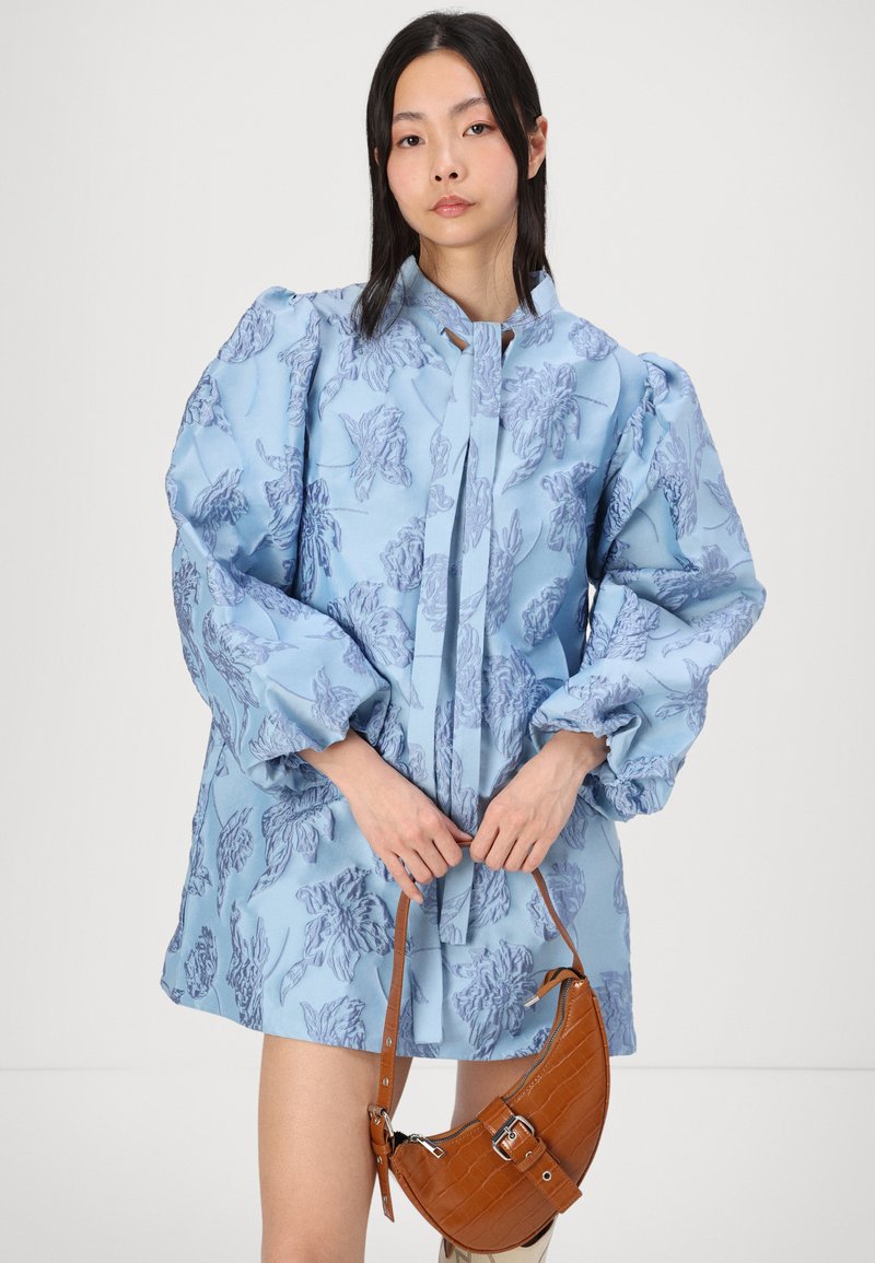 sister jane blue bow dress Sister Jane Larsson Bow Mini Dress, Denim Blue