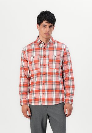 COMFORT CHECKED - Camicia - tango orange/multicolor