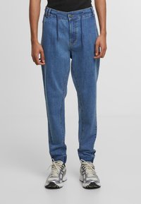 Urban Classics Jeans Tapered Fit - mid deep blue washed