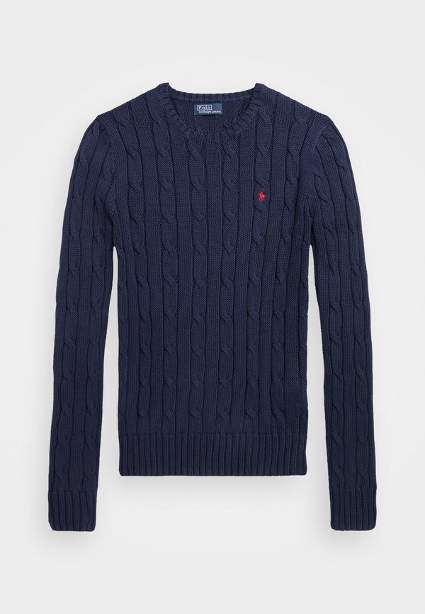 Cable Knit Cotton Crewneck Sweater - Jumper - marine2