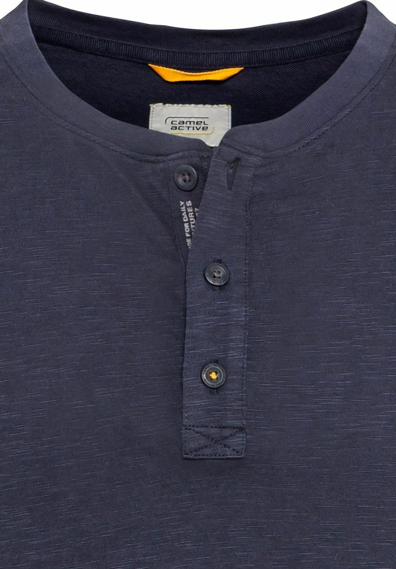 T-shirt Homme Camel Active Manches Longues Col Henley - Gris, Coton, Taille M, Léger Défaut