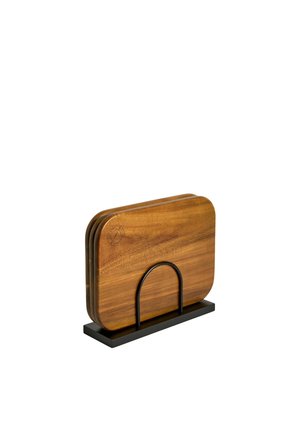 Next, SET OF 3 BRONX CHOPPING BOARDS WITH WIRE STAND UNISEX - Pjaustymo lentelė - natural