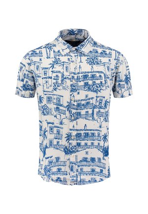 Key Largo, MSH VILLAGE 1/2 ALLOVER PRINTED - Camicia - offwhite/blue