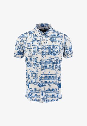 Key Largo, MSH VILLAGE 1/2 ALLOVER PRINTED - Camicia - offwhite/blue
