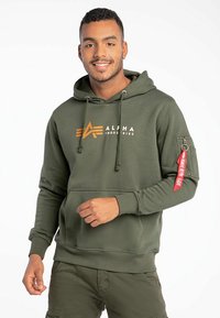 ALPHA LABEL HOODY - Mikina s kapucňou - green