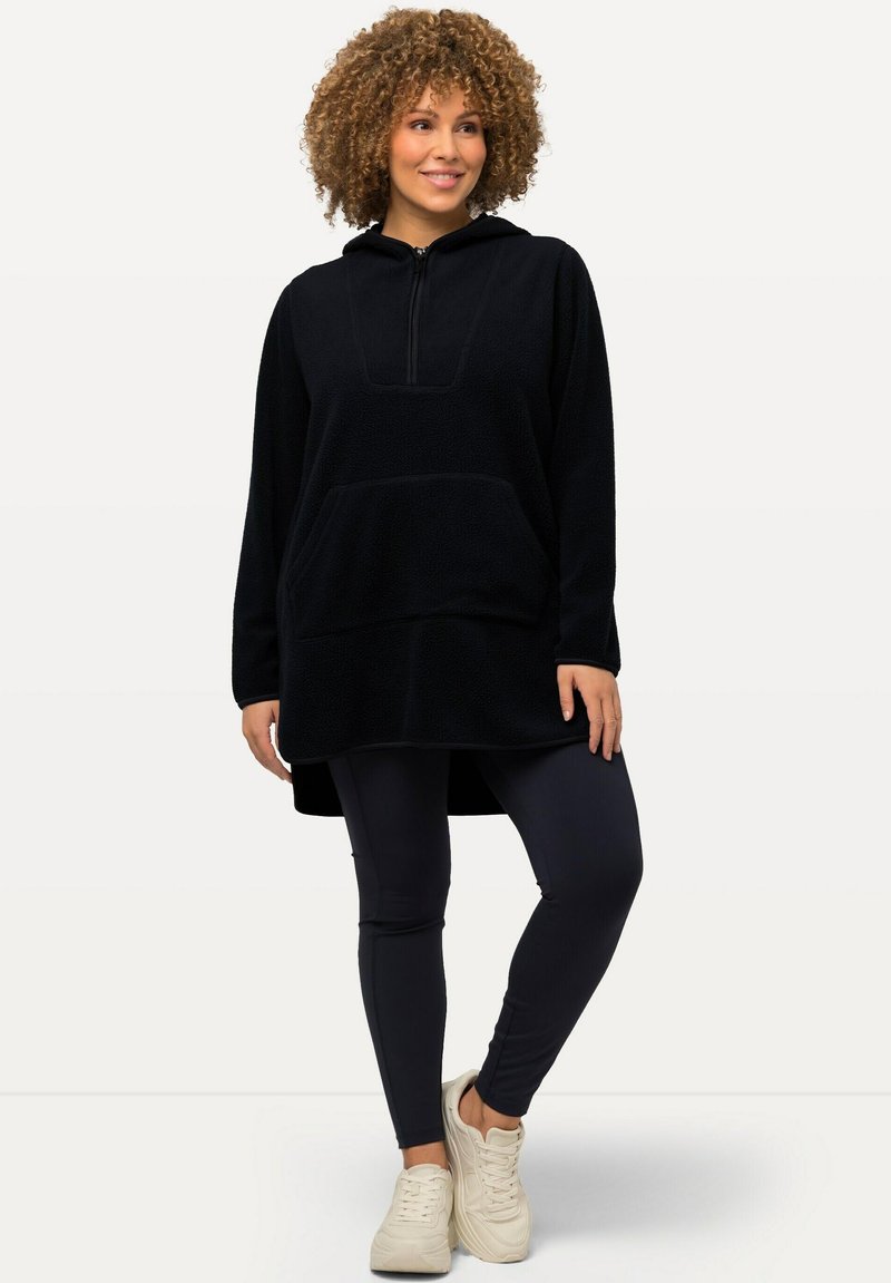 Ulla Popken TEDDY HOODED NECK - Fleece trui - dark blue