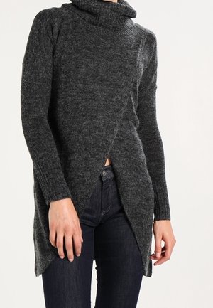 Stickad tröja - mottled dark grey