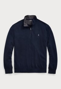 LUXURY JERSEY QUARTER ZIP PULLOVER - Collegepaita - aviator navy