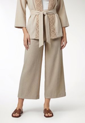 CROP WIDE LEG  - Pantaloni - beige chiaro