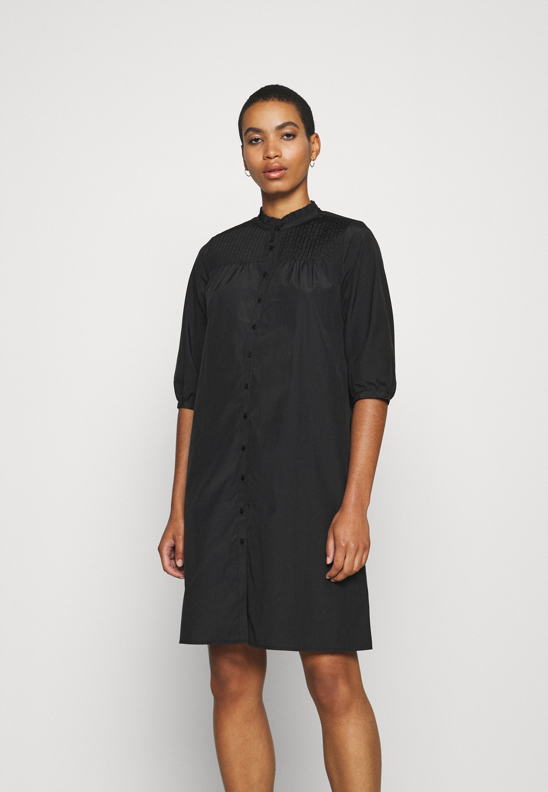 Black collared shirt dress Clearance