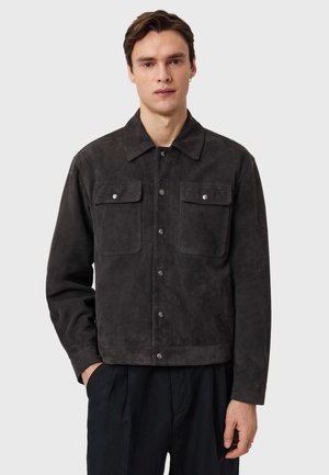 Lederjacke - washed black