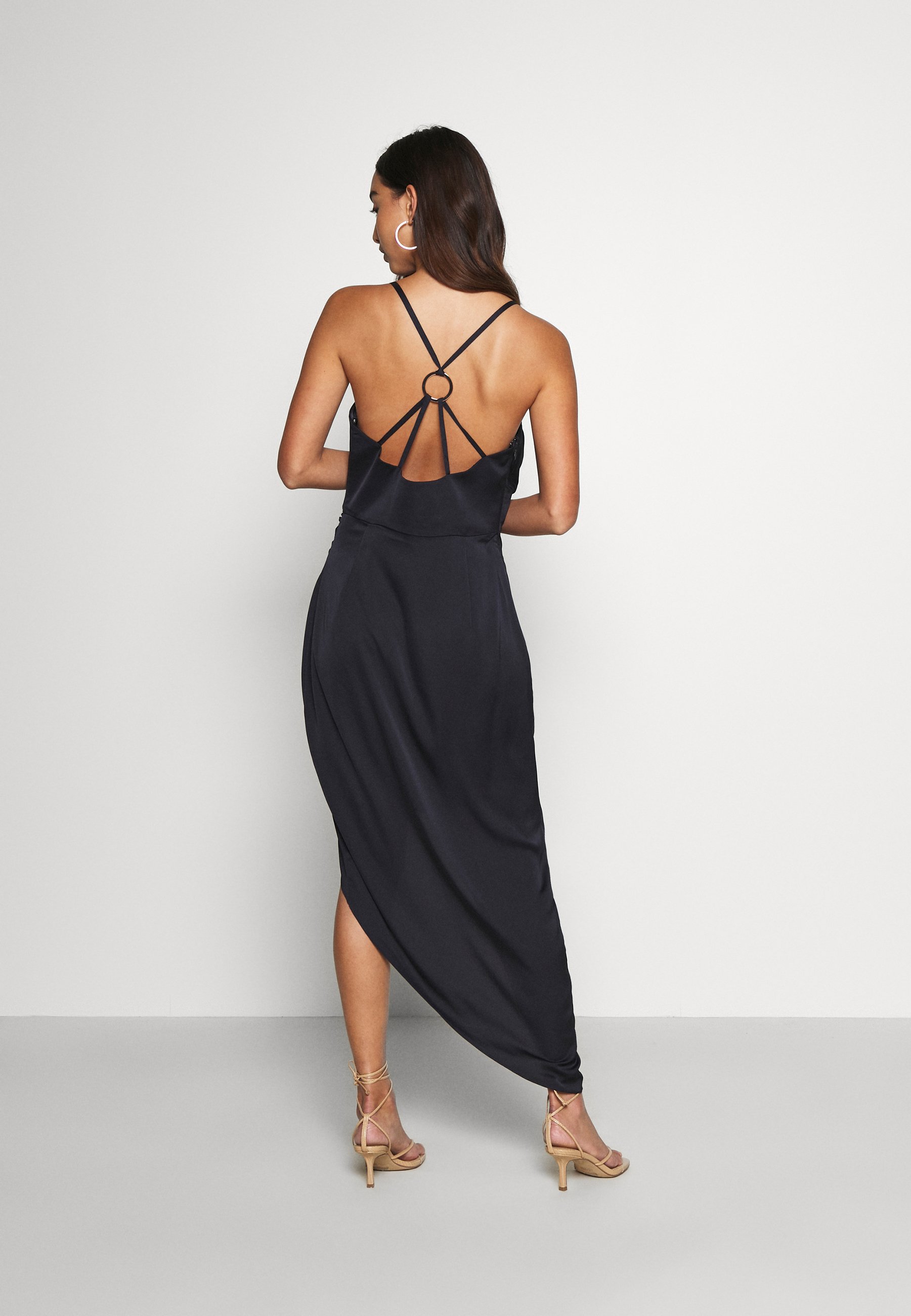 kahlia asymmetric cowl neck dress