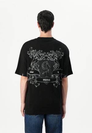 HUGO, T-shirt imprimé - black