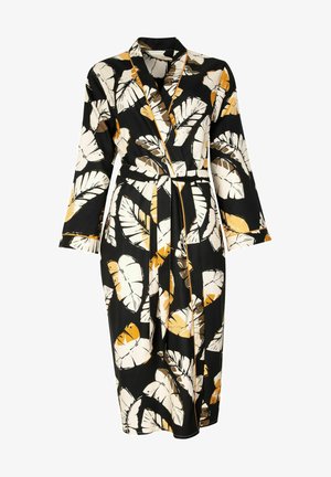 Badjas - black leaf print