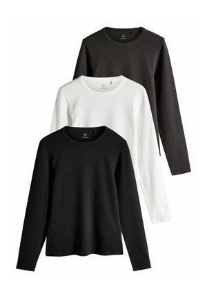 THE SET REGULAR FIT - 3 PACK LONG SLEEVE - Långärmad tröja - black chocolate cream