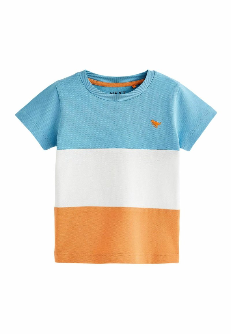 Next SHORT SLEEVE COLOURBLOCK REGULAR FIT - T-shirt med print - blue orange