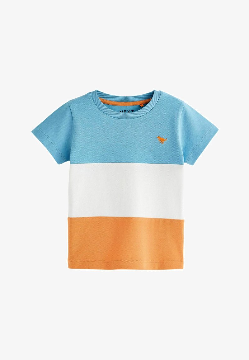 Next SHORT SLEEVE COLOURBLOCK REGULAR FIT - T-shirt med print - blue orange