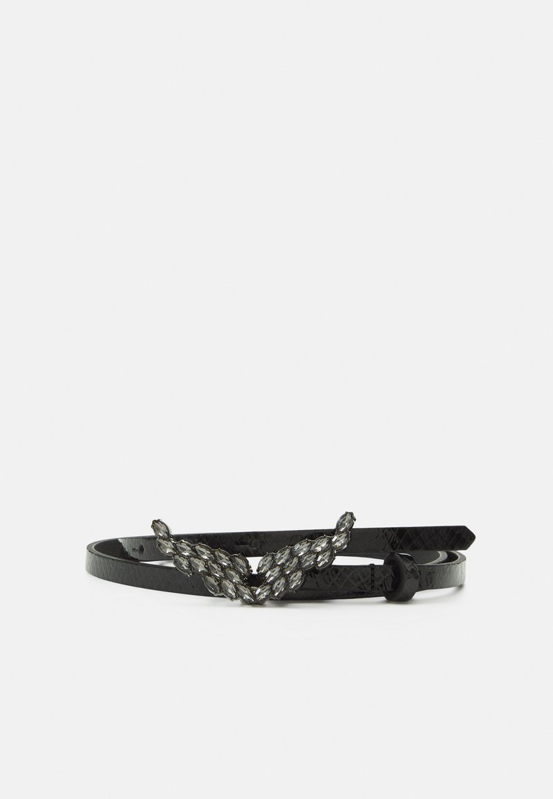 Zadig & Voltaire ROCK BELT GLOSSY WILD STRASS - Belt - noir