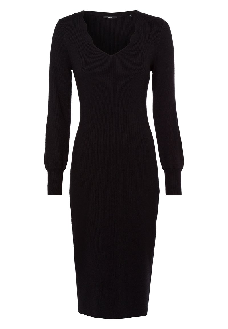 Damen Freizeitkleider | zero KARREEAUSSCHNITT Strickkleid black/schwarz - CF97243 Damen Freizeitkleider | zero KARREEAUSSCHNITT Strickkleid black/schwarz - CF97243