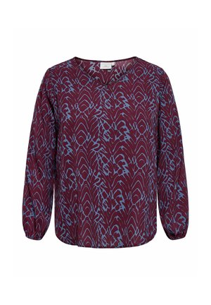 ONLY Carmakoma, CARVICA L/S V-NECK TOP WVN NOOS - Blouse - fig