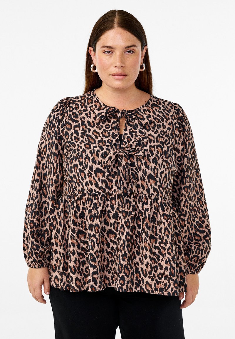 Zizzi MIT BINDEDETAIL UND PRINT - Bluse - leo aop w bow