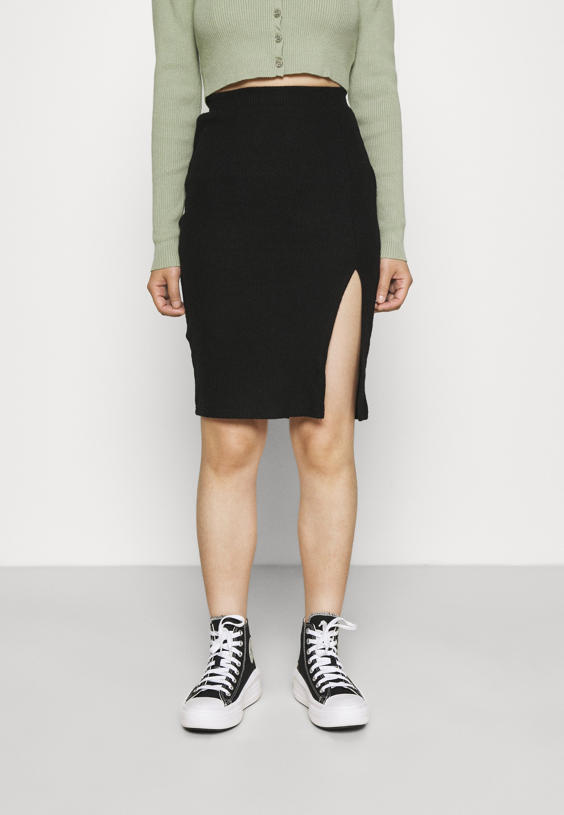Femme MIDI SKIRT WITH SLIT - Jupe crayon Femme MIDI SKIRT WITH SLIT - Jupe crayon