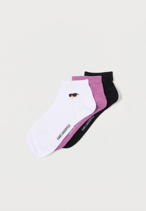 IKON SNEAKER SOCK 3 PACK - Κάλτσες για αθλητικά παπούτσια - wine/pink/black