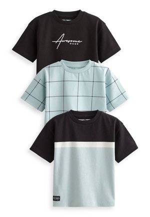 SHORT SLEEVE CHARACTER 3 PACK - Triko s potiskem - blue black colourblock oversized