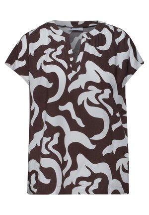 Street One, DROP-SHOULDER BLOUSE SHIRT WITH PRINT - Blouse - espresso brown